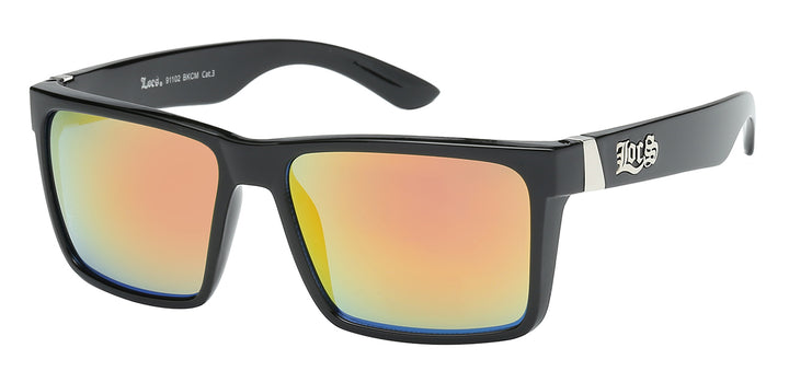 Locs 8LOC91102-BKCM Classic Street Style Color Mirror Lens Square Frame Unisex Sunglasses