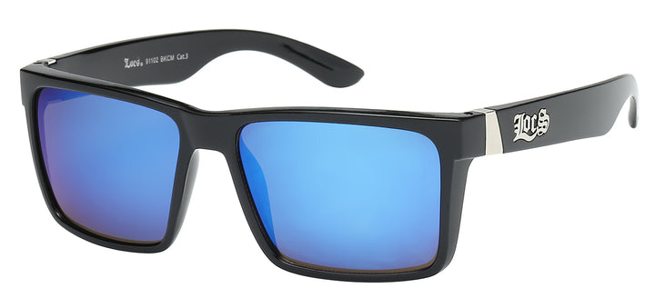 Locs 8LOC91102-BKCM Classic Street Style Color Mirror Lens Square Frame Unisex Sunglasses