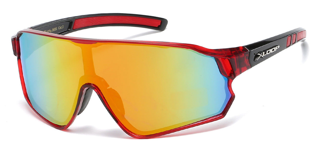 Xloop HD Lens Sports Wrap Sunglasses - Polarized Black Wrap-Around Sunglasses For Men & Women - XL434 Model