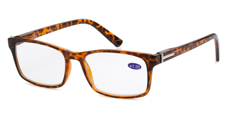 Readers R344-ASST (Mix Strength) Contemporary Design Square Frame Spring Hinge Unisex Reading Glasses