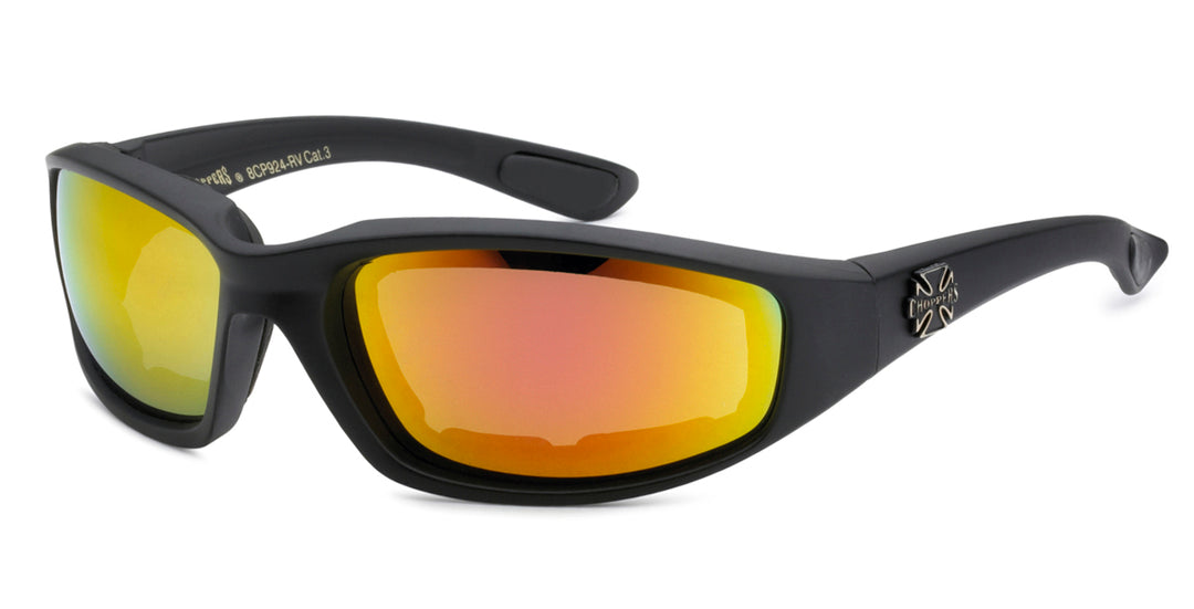 Choppers 8CP924-RV Color Mirror Foam Lined Unisex Motorcycle Glasses (Made in China)