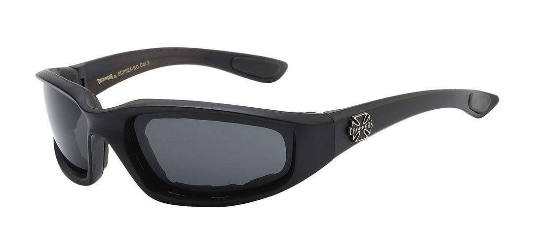 Choppers 8CP924-SD Smoke Lens Foam Lined Unisex Motorcycle Glasses (Made in China)