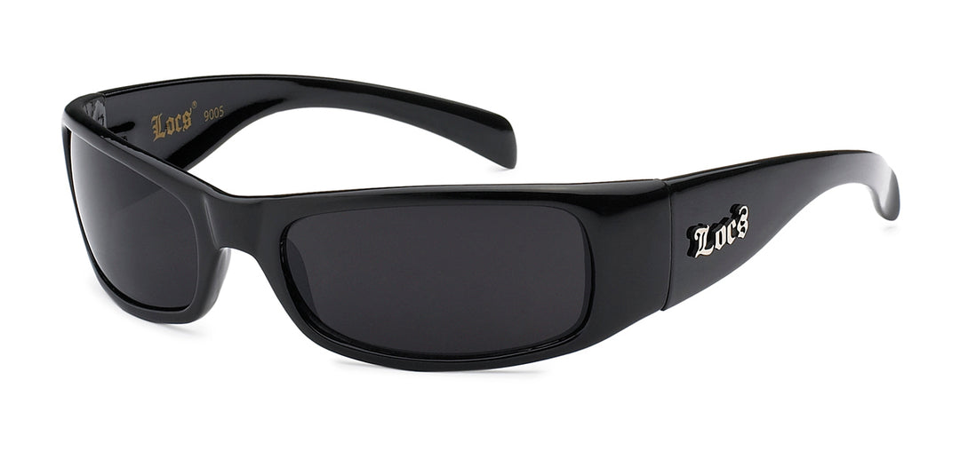 Locs 8Loc9005-BK Polished Black Men's Sunglasses