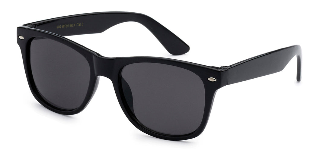 Juniors Retro Rewind KG-WF01-BLK (Shiny Black) Kids Sunglasses