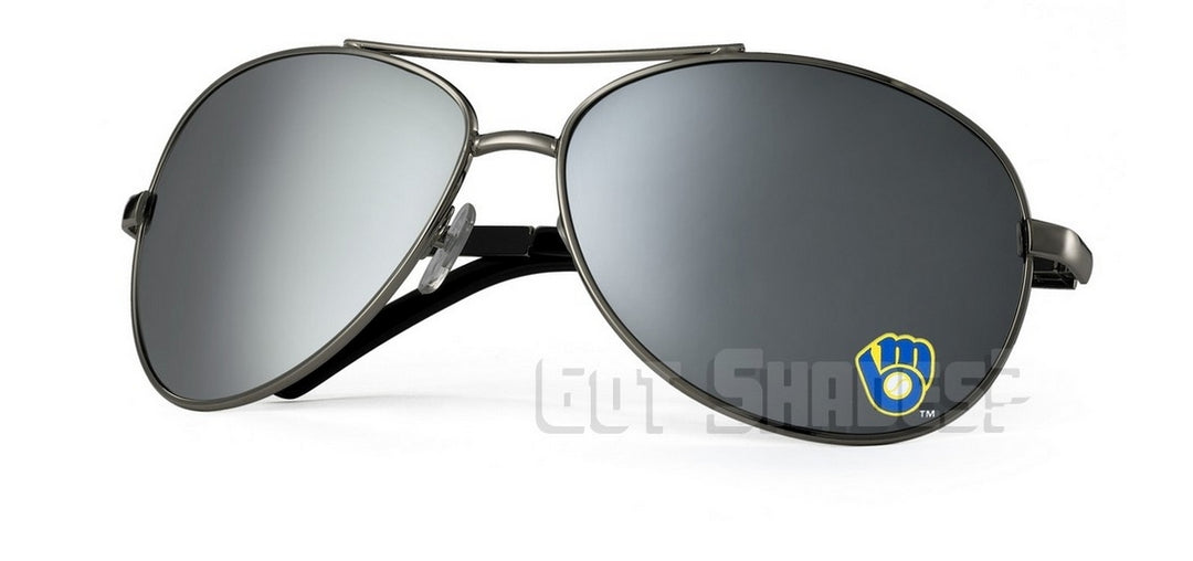 MLB Milwaukee Brewers Sunglasses - Aviator (Single Piece)