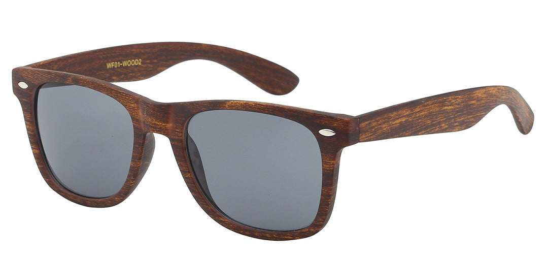 Retro Rewind WF01-WOOD2 Chic Trendy Wood Print Frame Unisex Sunglasses