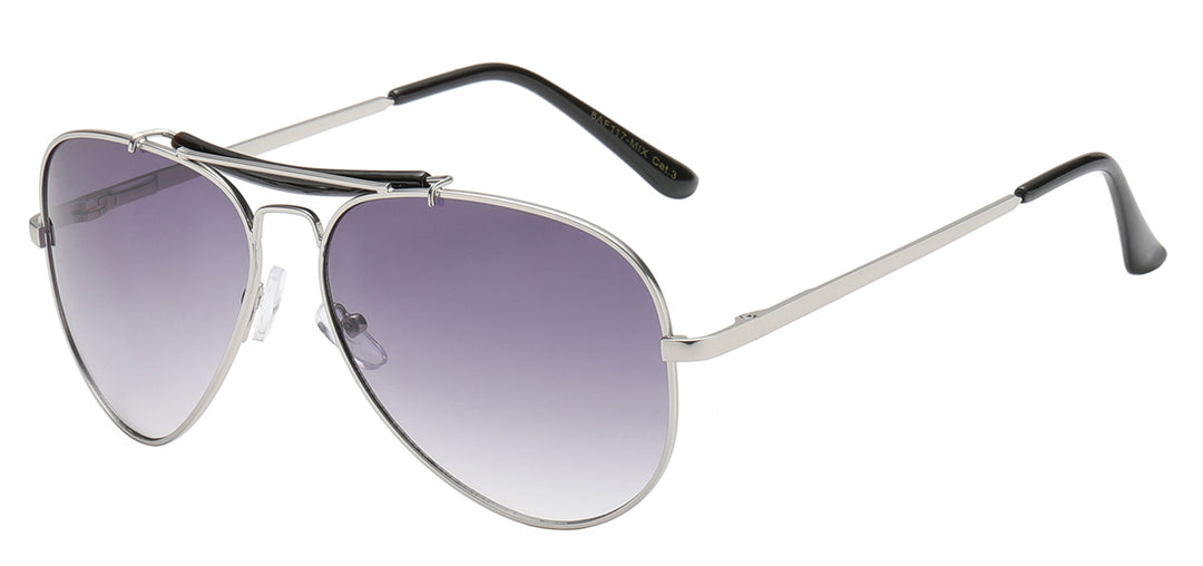 Air Force 8AF117-MIX Classic Brow Bar Aviator with Spring Temple Unisex Sunglasses