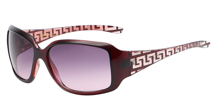 Giselle 8GSL22248 Couture Polymer Wrap Mosaic Design Temple Ladies Sunglasses