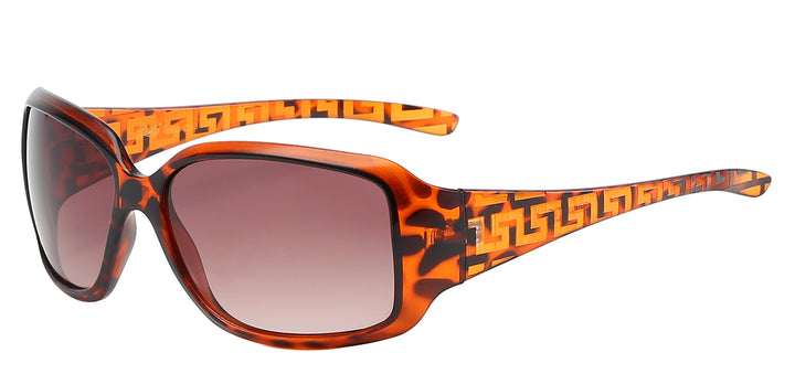 Giselle 8GSL22248 Couture Polymer Wrap Mosaic Design Temple Ladies Sunglasses