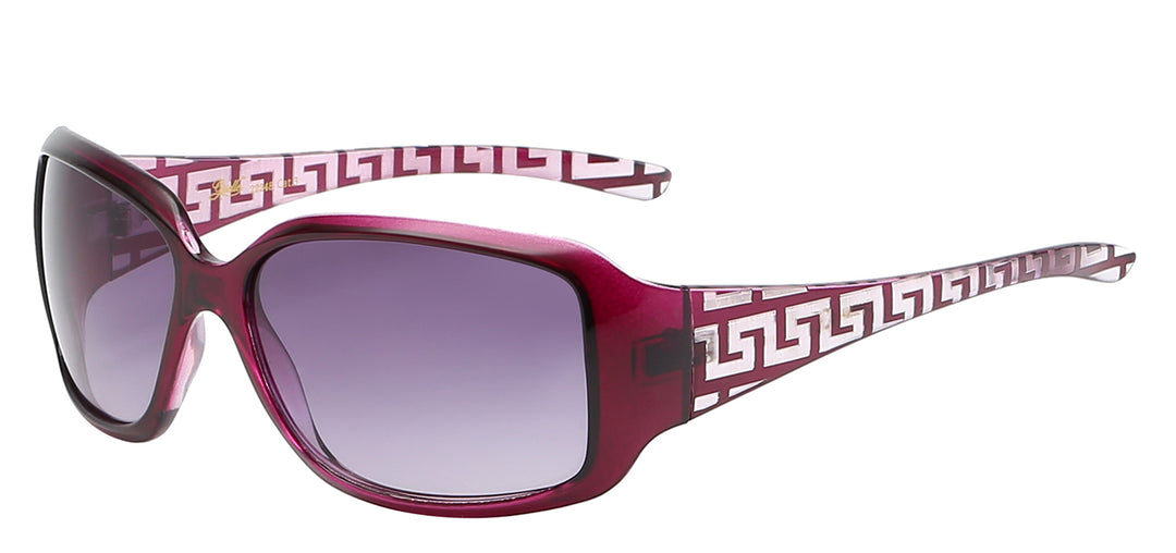 Giselle 8GSL22248 Couture Polymer Wrap Mosaic Design Temple Ladies Sunglasses