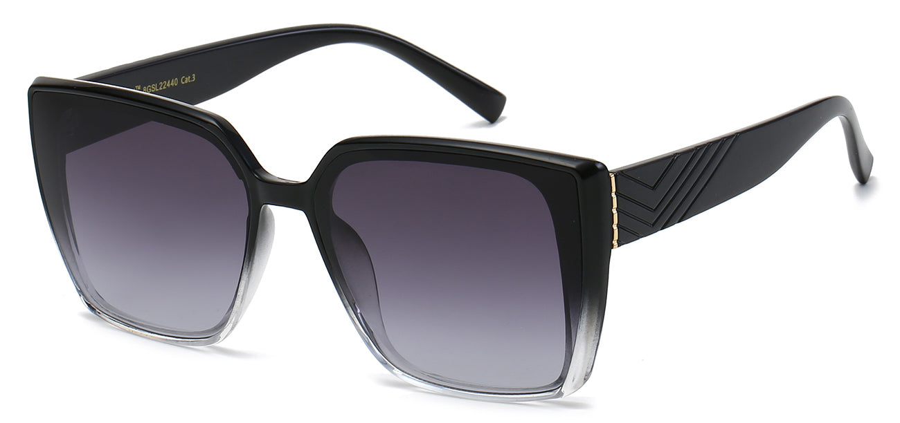 GISELLE BLACK SATIN × BLACK Giselle Sunglasses Women's Luxury Designer Style Round Oval