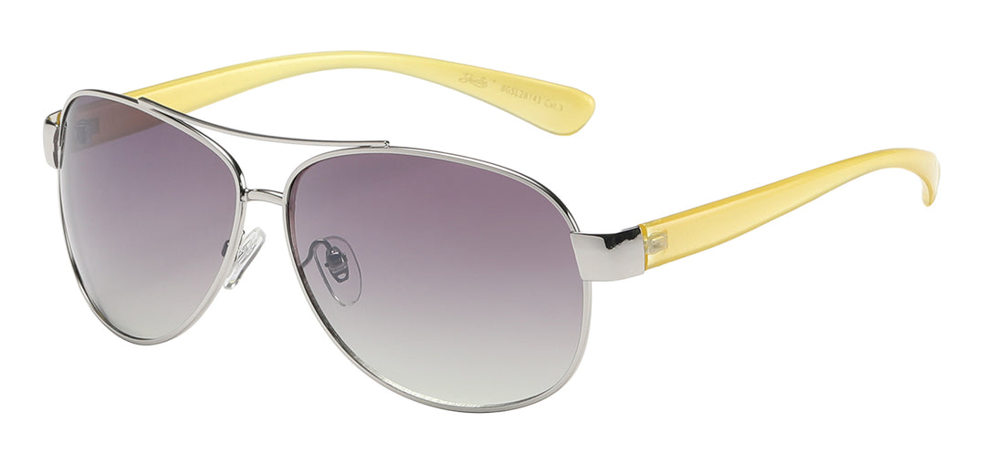 Giselle 8GSL28143 Stylish Urban Metallic Aviator Wrap Frame Women's Shades