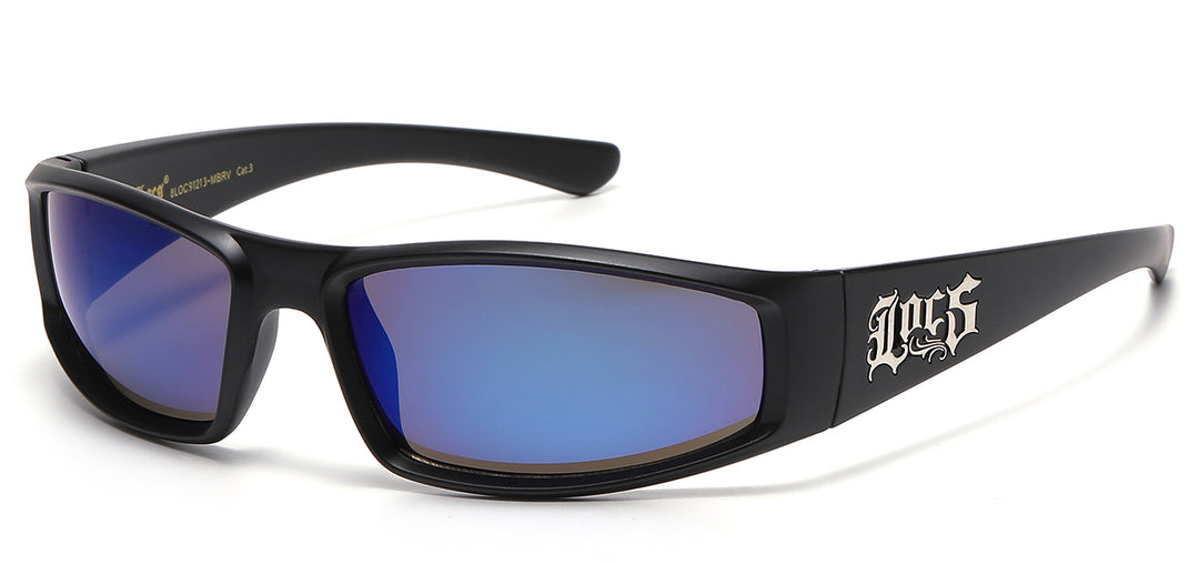 LOCS Sunglasses Hardcore Shades – Black Polarized Lenses With UV Protection, Plastic Frame