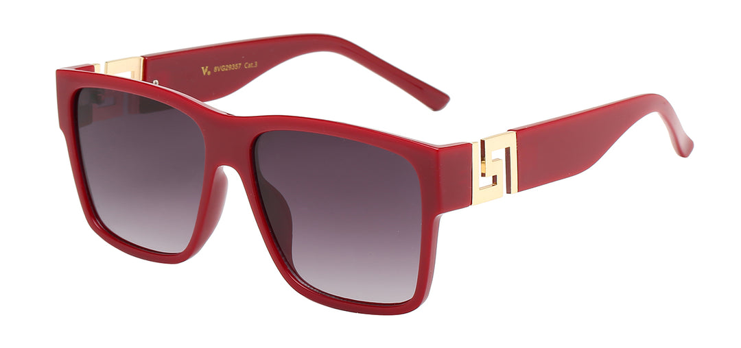 VG 8VG29357 Exceptional Modern Square Frame Accented Temple Women's Shades