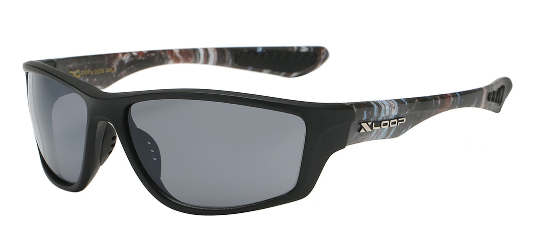 XLoop 8X2575 Sleek Stylish Camo Print Temple Polycarbonate Frame Unisex Sunglasses