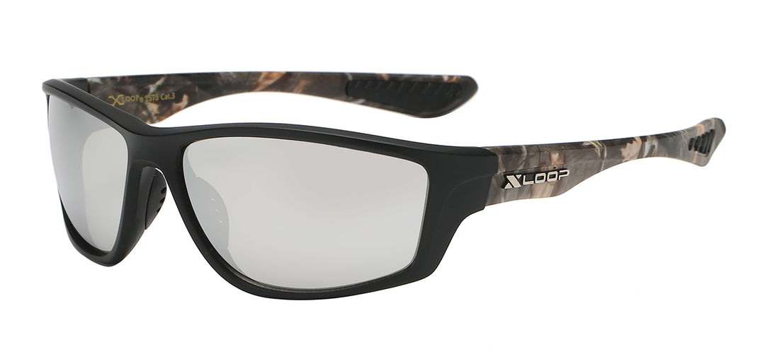 XLoop 8X2575 Sleek Stylish Camo Print Temple Polycarbonate Frame Unisex Sunglasses