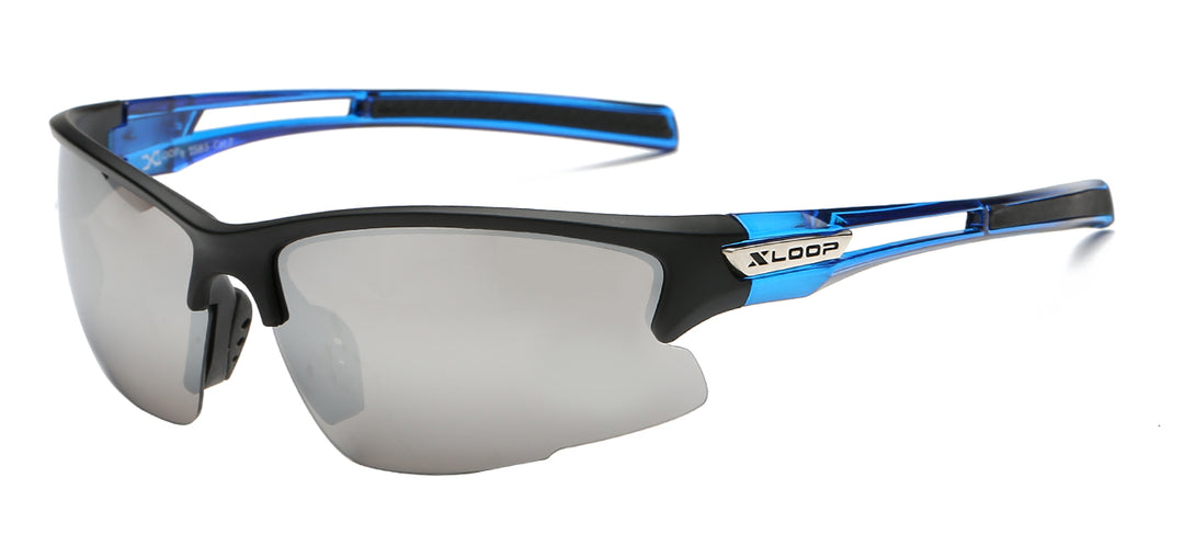 XLoop 8X2585 Sleek Semi Rimless Polycarbonate Wrap Unisex Sunglasses