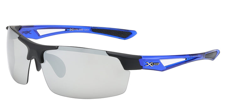 XLoop 8X2593 Semi Rimless Blade Polycarbonate Wrap Unisex Sunglasses