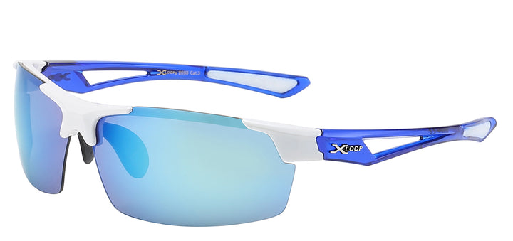 XLoop 8X2593 Semi Rimless Blade Polycarbonate Wrap Unisex Sunglasses