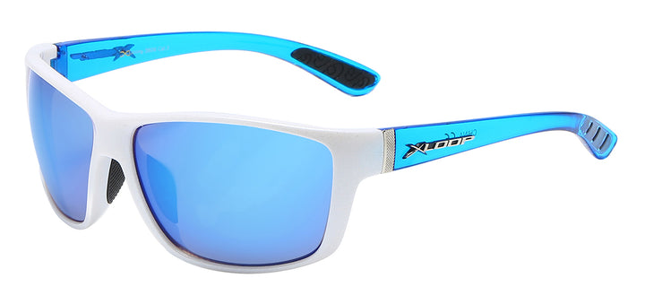 XLoop 8X2606 Trendy Two Tone Polymer Wrap Crystal Clear Temple Unisex Sunglasses