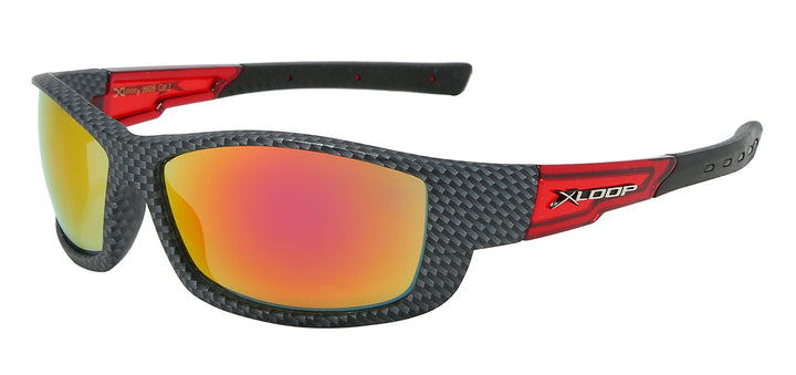 XLoop 8X2609 Phenomenal Carbon Fiber Print Polycarbonate Wrap Unisex Sunglasses