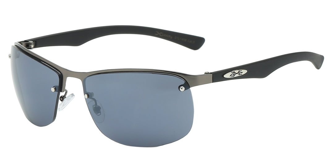 XLoop 8XL1458 Snug Fitting Semi-Rimless Metallic Sports Wrap Unisex Sunglasses