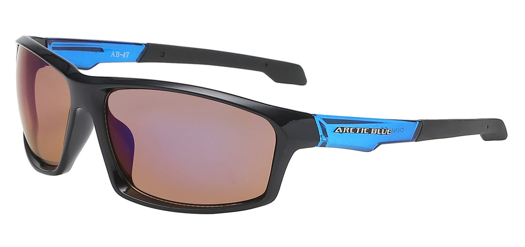 Arctic Blue AB-47 Contour Polycarbonate Wrap Frame with BlueTech Lens Unisex Shades