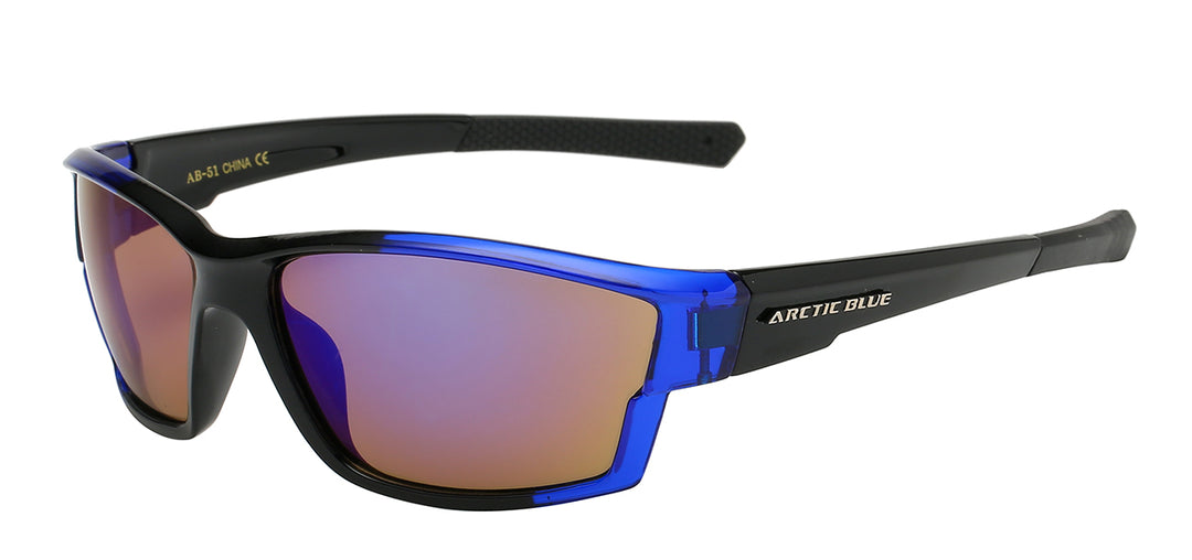 Arctic Blue AB-51 Contour Fitting Square Wrap BlueTech Lens Unisex Sunglasses