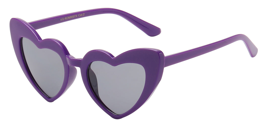 Juniors Romance KG-ROM90074 Darling Heart Shape Polymer Frame Girls Sunglasses