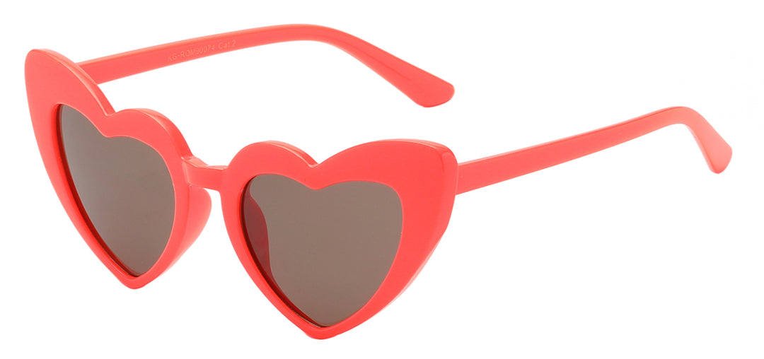 Juniors Romance KG-ROM90074 Darling Heart Shape Polymer Frame Girls Sunglasses