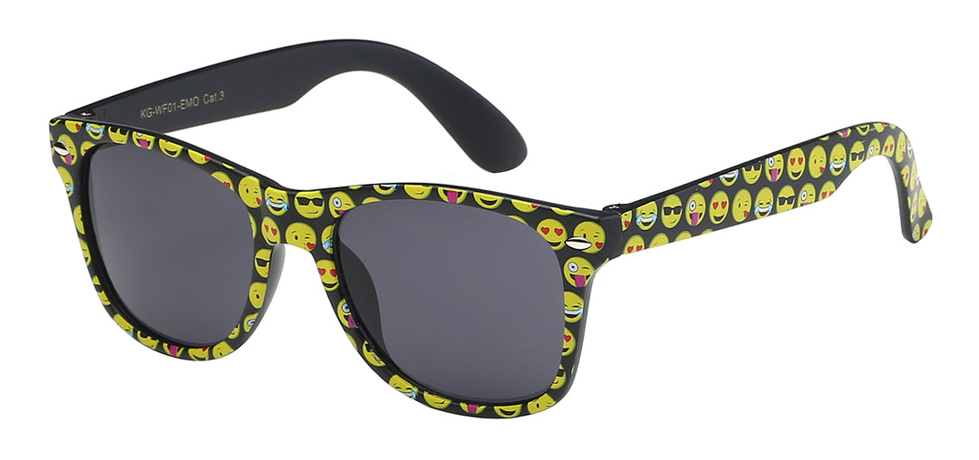 Juniors Retro Rewind KG-WF01-EMO Cute and Fun Emoji Print Kids / Juniors Sunglasses