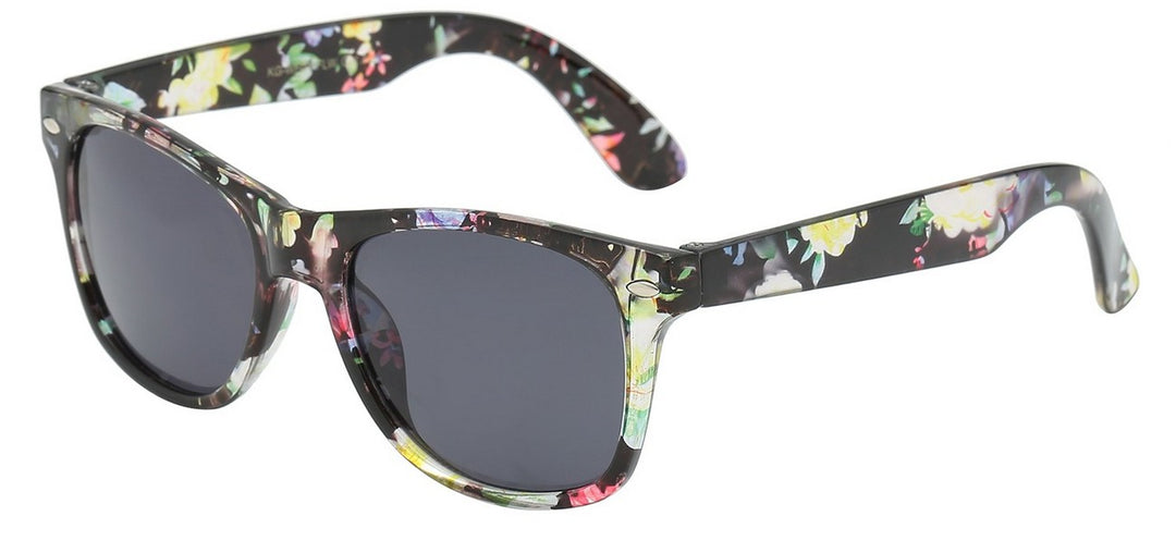 Juniors Retro Rewind KG-WF01-FLW Cute Crystal Flowery Print Kids Juniors Sunglasses