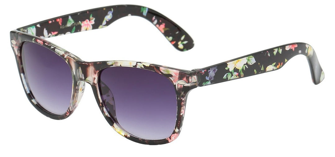 Juniors Retro Rewind KG-WF01-FLW Cute Crystal Flowery Print Kids Juniors Sunglasses