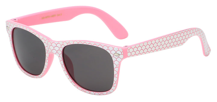 Juniors Retro Rewind KG-WF01-MER Mermaid Fish Scale Printed Frame Girl's Sunglasses