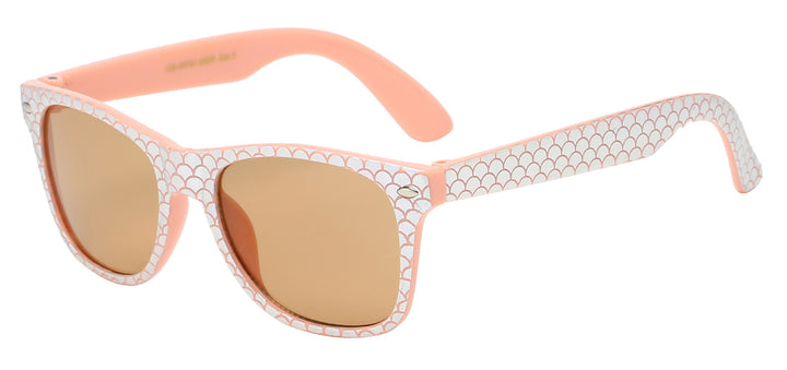 Juniors Retro Rewind KG-WF01-MER Mermaid Fish Scale Printed Frame Girl's Sunglasses