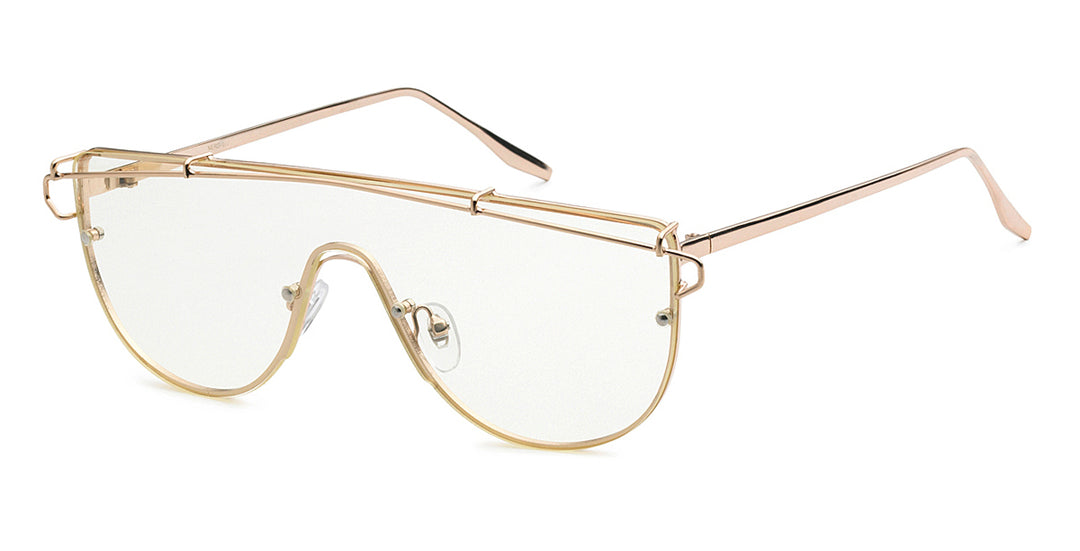 Nerd Eyewear NERD-077 Fashionista Accessory Metal Frame with One Piece Panel Clear Lens