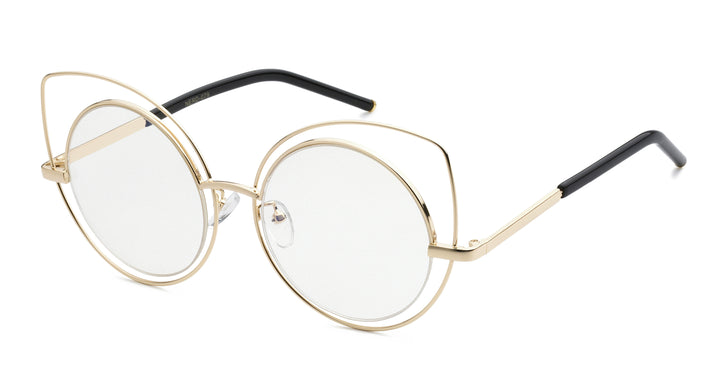 Nerd Eyewear NERD-079 Avant Garde Couture Metal Round Frame with Clear Lens Fashion Glasses