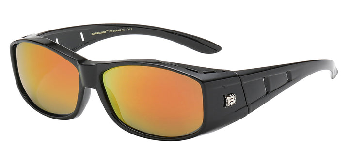 Polarized Barricade PZ-BAR603-RV Contour Fit Mirror Polarized Lens Unisex Fit Over Sunglasses