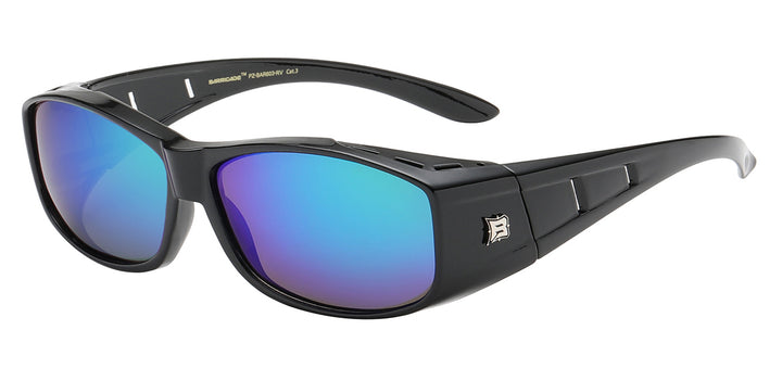 Polarized Barricade PZ-BAR603-RV Contour Fit Mirror Polarized Lens Unisex Fit Over Sunglasses