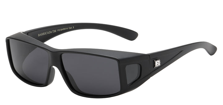 Polarized Barricade PZ-BAR614 Sporty Frame Side Lens Polarized Lens Unisex Fit Over Sunglasses