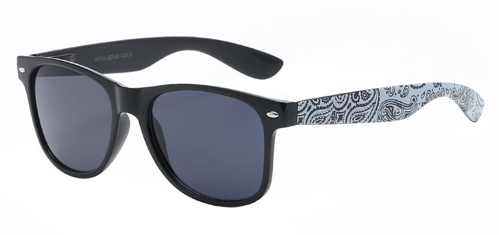 Retro Rewind WF01-BDNA Iconic Design Bandana Print Temple Unisex Sunglasses