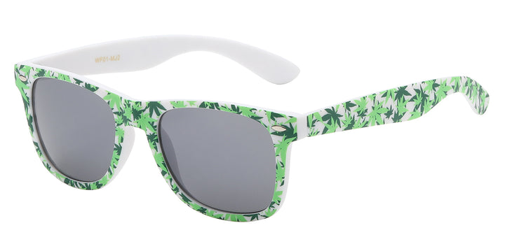 Retro Rewind WF01-MJ2 Iconic Classic Frame Cannabis Leaf Printed Frame Unisex Shades