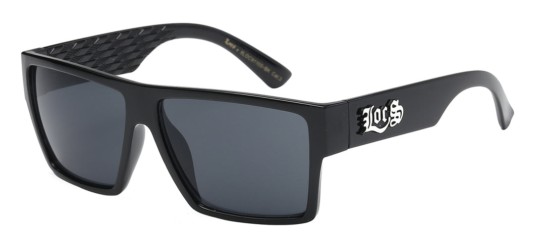 Locs 8LOC91105-BK Retro Classic Urban Square Polymer Frame Men's Sunglasses