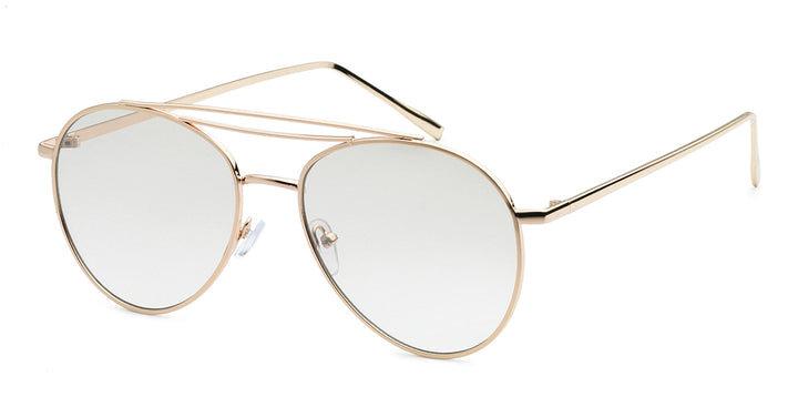 Nerd Eyewear NERD-065 Trending Brow-Bar Aviator Fashion Clear Lens Glasses