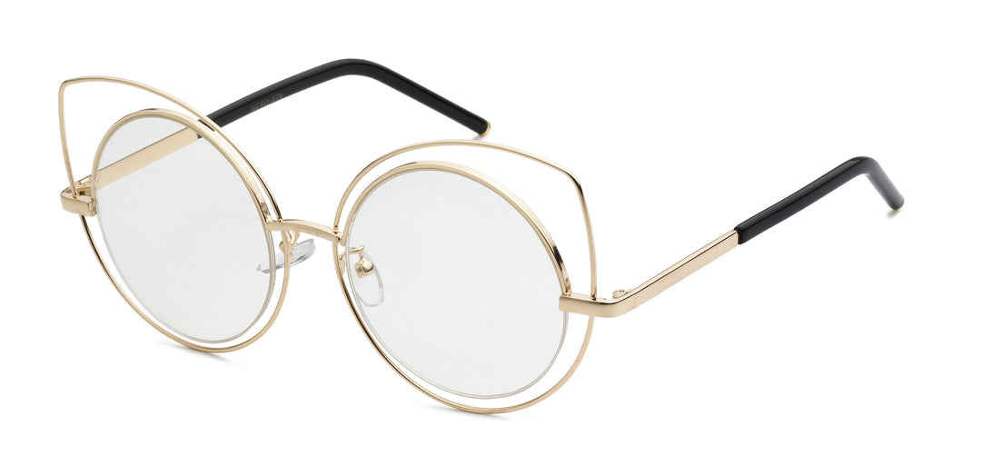 Nerd Eyewear NERD-079 Avant Garde Couture Metal Round Frame with Clear Lens Fashion Glasses