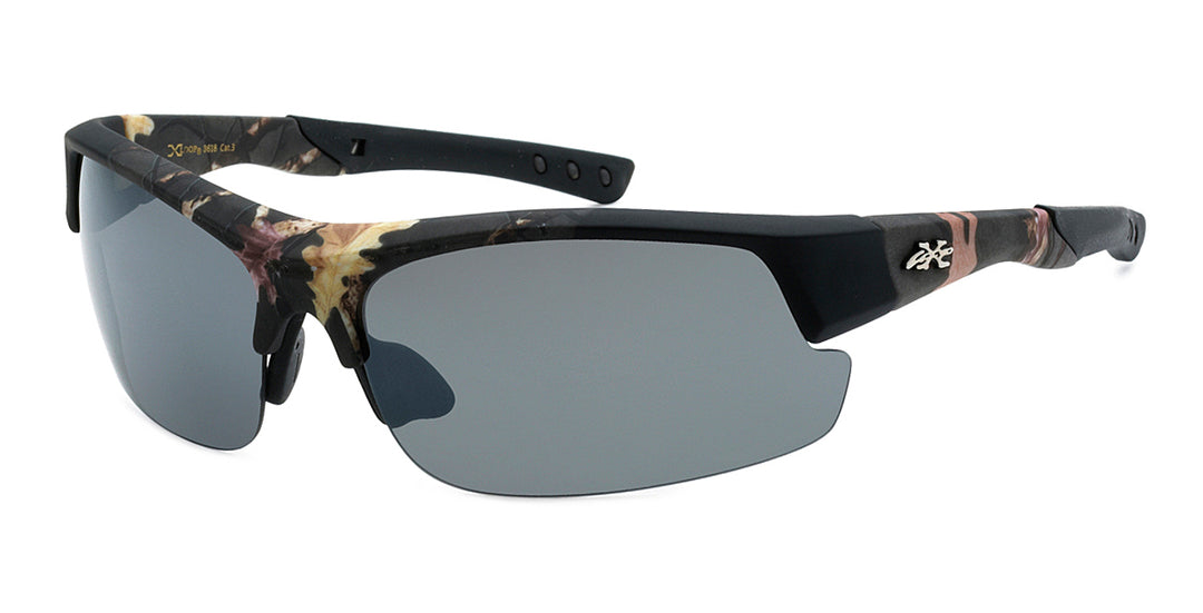 XLoop 8X3618-CAMO Sporty Contour Unisex Camo Scheme Half Frame Sunglasses