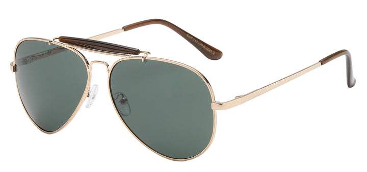 Air Force 8AF117-MIX Classic Brow Bar Aviator with Spring Temple Unisex Sunglasses