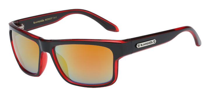 Biohazard 8BZ66237 Tinted Crystal Wrap Frame with Black Accents Unisex Sunglasses