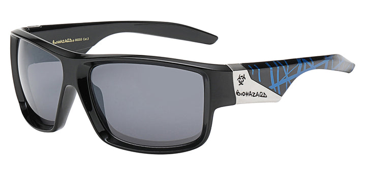 Biohazard 8BZ66255 Contour Fit Square Polycarbonate Sports Wrap Unisex Sunglasses