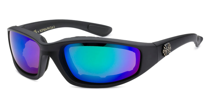 Choppers 8CP924-RV Color Mirror Foam Lined Unisex Motorcycle Glasses (Made in China)